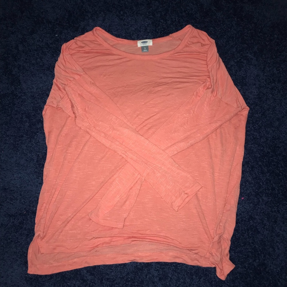 Peach colored long sleeved Old Navy shirt